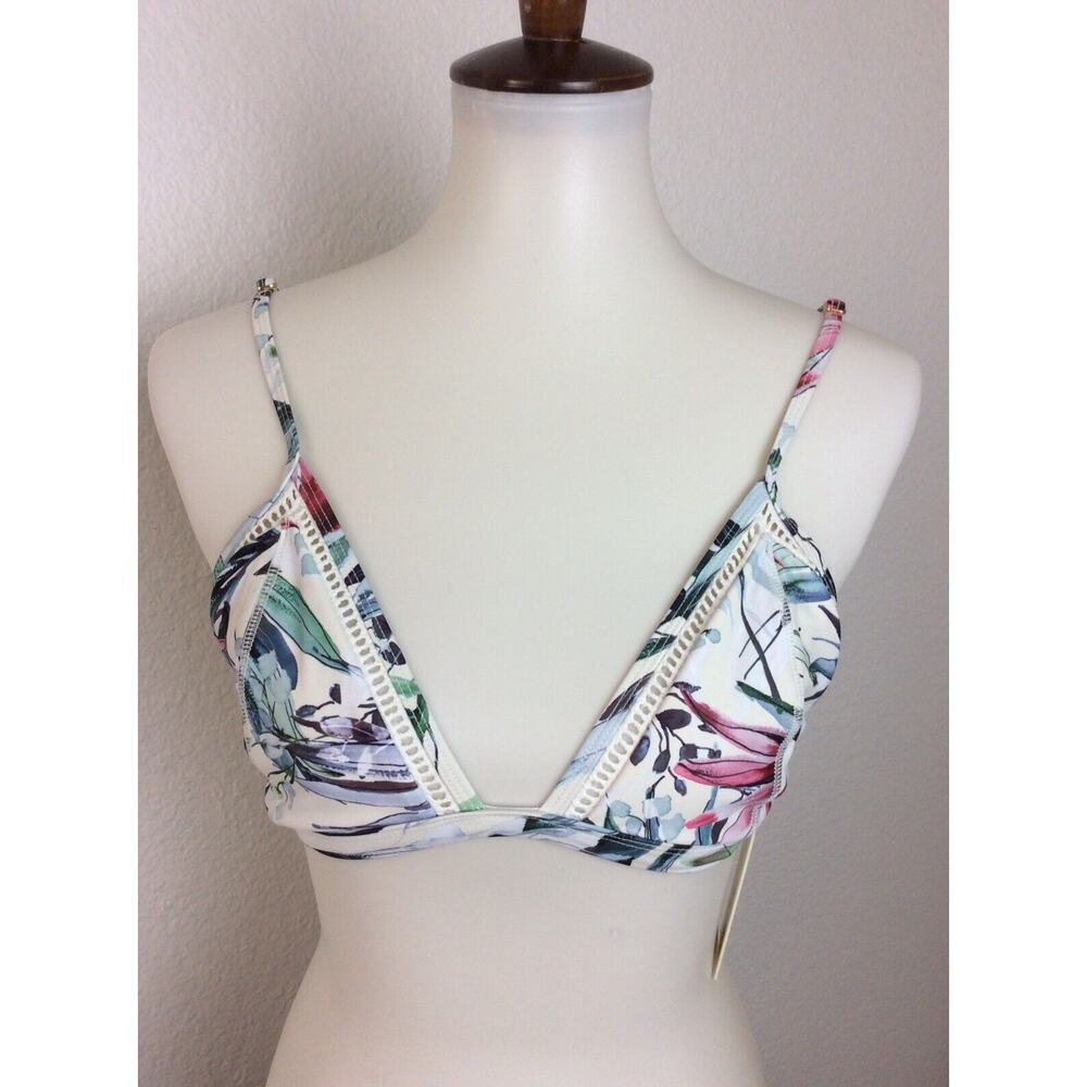 Quint Soul Bikini Top Floral Lattice Trim Swimwear